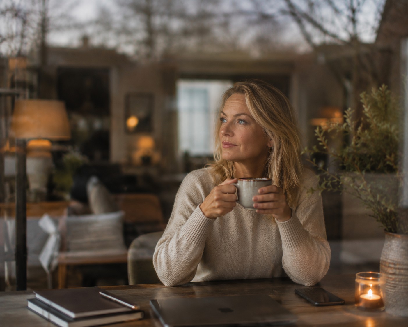 Vrouwen in gesprek aan tafel